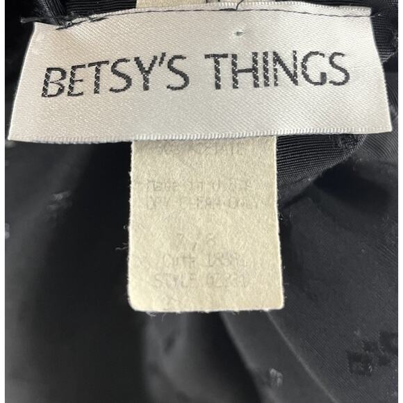 Vtg Betsy’s Things Double Breasted Blazer Black Jacket Women's 7/8 90s Glam Chic - Picture 6 of 8